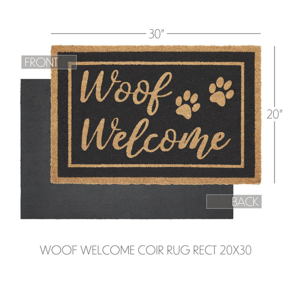 Woof Welcome Coir Rug Rect 20x30