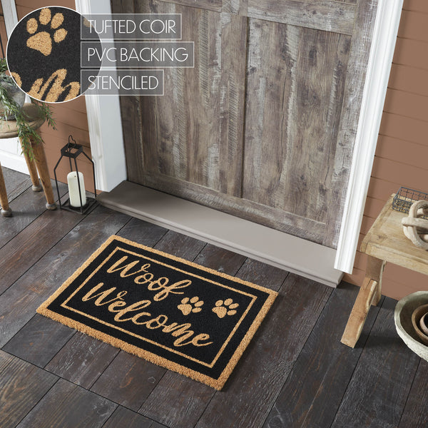 Woof Welcome Coir Rug Rect 20x30