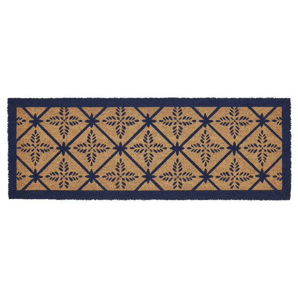Charleston Mosaic Blue Coir Rug Rect 17x48