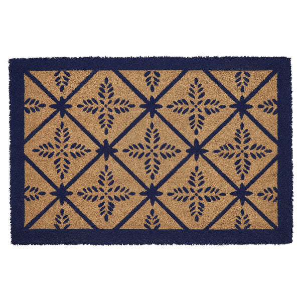 Charleston Mosaic Blue Coir Rug Rect 20x30