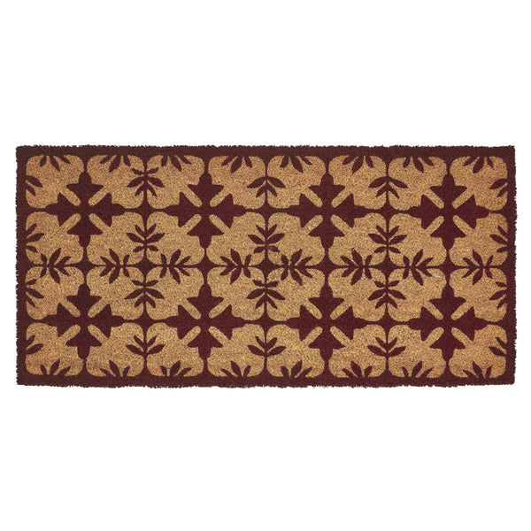Charleston Mosaic Burgundy Coir Rug Rect 17x36