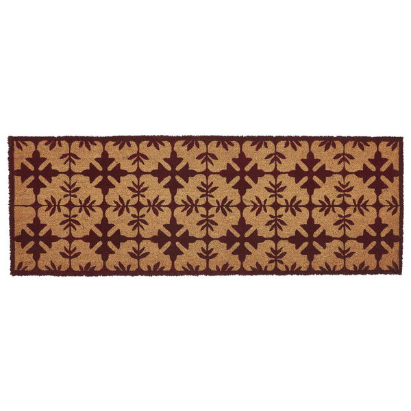Charleston Mosaic Burgundy Coir Rug Rect 17x48