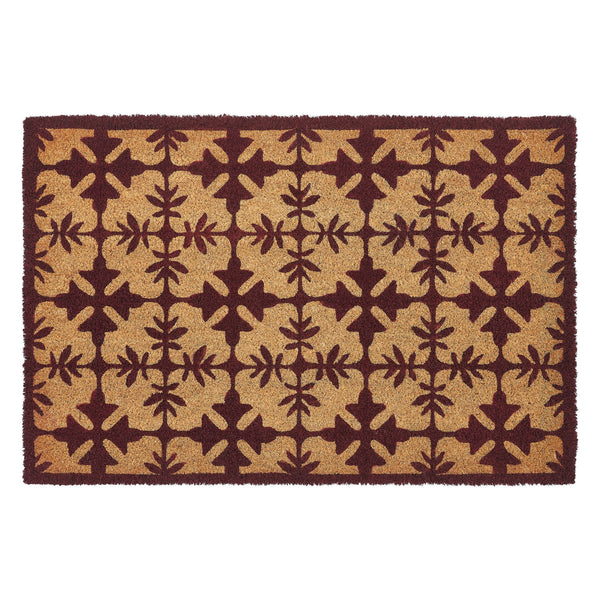 Charleston Mosaic Burgundy Coir Rug Rect 20x30