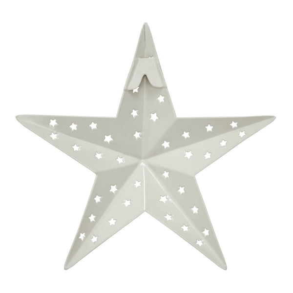 Metal Star Punched Creme 6x6