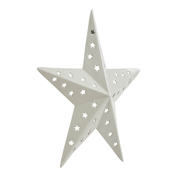 Metal Star Punched Creme 6x6