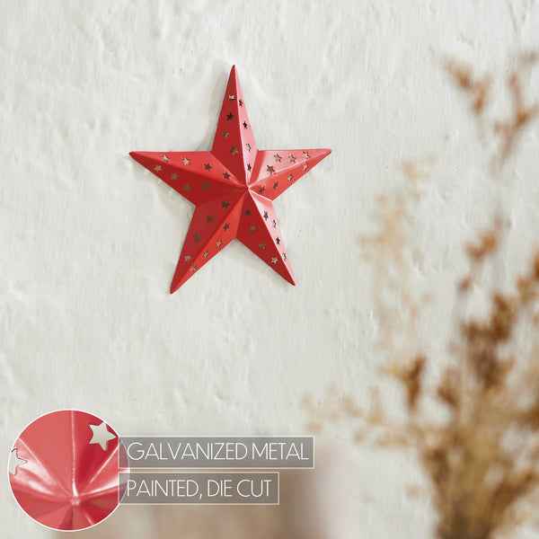 Metal Star Punched Barn Red 6x6