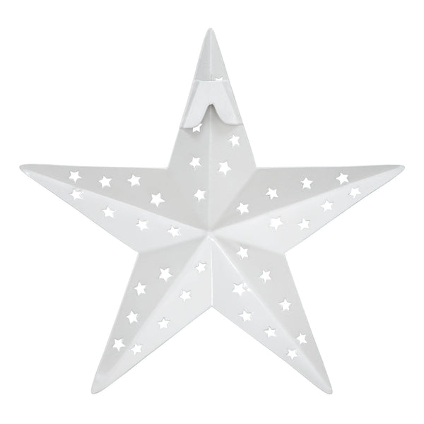 Metal Star Punched White 6x6