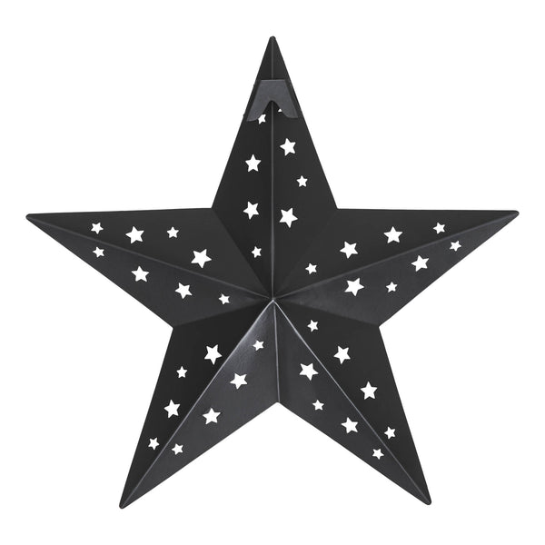 Metal Star Punched Black 12x12