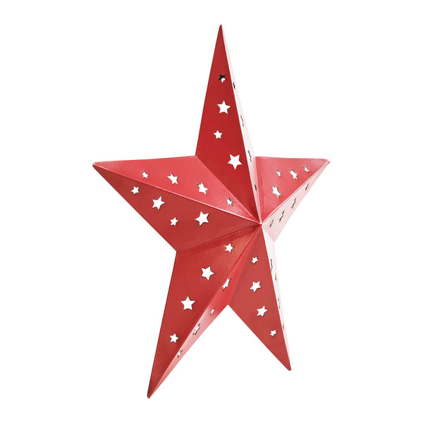 Metal Star Punched Barn Red 12x12