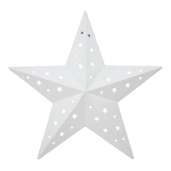 Metal Star Punched White 12x12