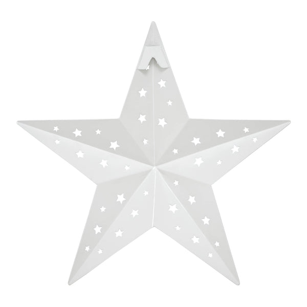Metal Star Punched White 12x12