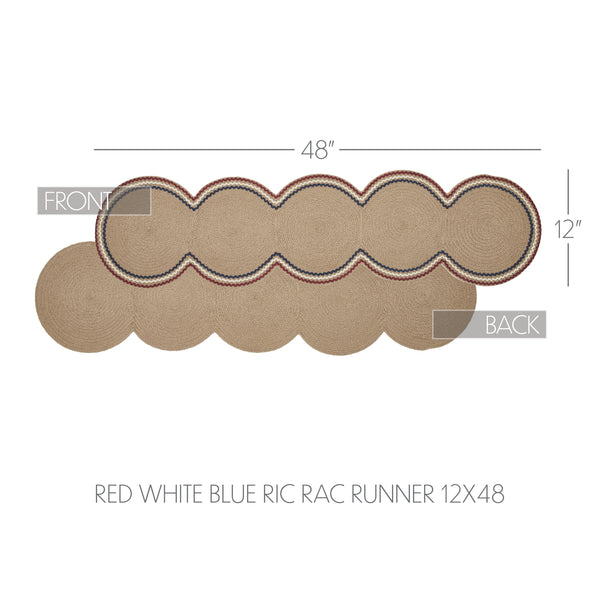 Red White Blue Ric Rac Runner 12x48