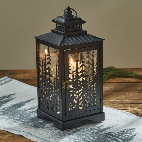 Tree Tops Lantern  DIMENSIONS: 13"H X 6"SQ Candle not included