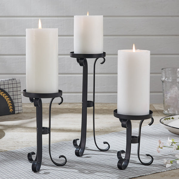 Add charming touches to your decor with the Iron Scroll Pillar Candle Holders! Featuring an elegant scrolled effect, these candle holders offer a timeless beauty that will surely complement any decor!