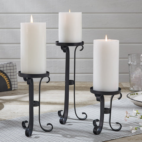 Add charming touches to your decor with the Iron Scroll Pillar Candle Holders! Featuring an elegant scrolled effect, these candle holders offer a timeless beauty that will surely complement any decor!