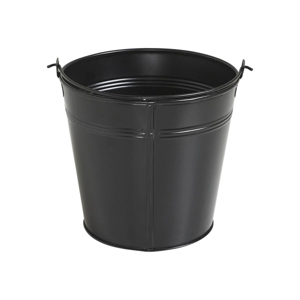 Metal Bucket w/ Star Cutout Black 6x6.5x5
