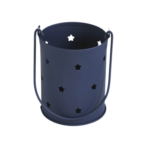 Starry Night Navy Metal Candle Holder 3.75x3x3
