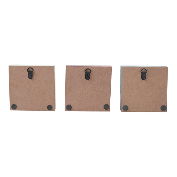 RWB Star MDF Block Signs Set of 3 5x5x1