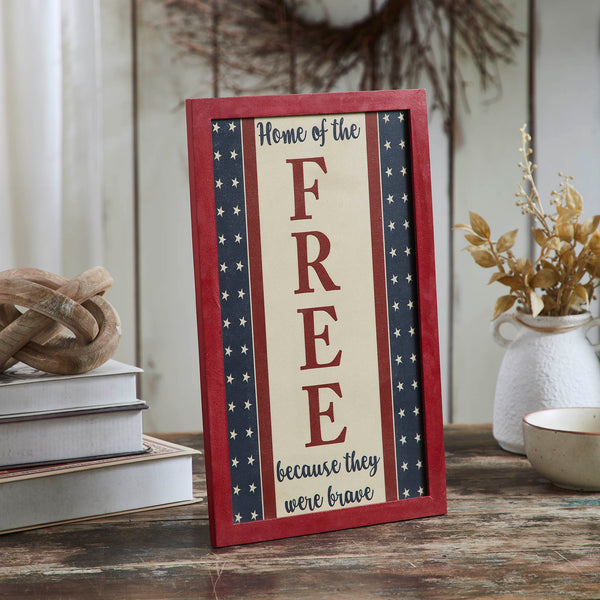 Werewall Home Of The Free Because They Were Brave MDF Wall Sign 16x10 - Allysons ...