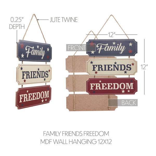 Family Friends Freedom MDF Wall Hanging 12x12