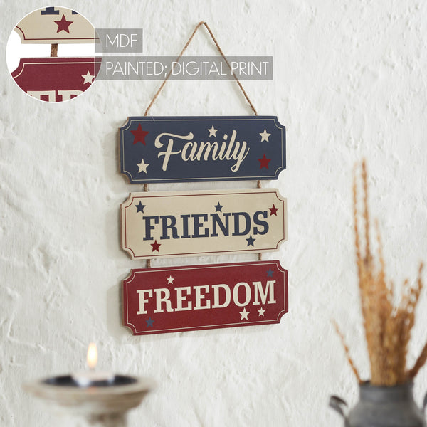 Family Friends Freedom MDF Wall Hanging 12x12