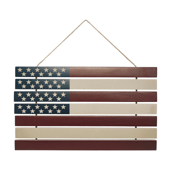 USA Flag Stacked MDF Wall Hanging 12x20