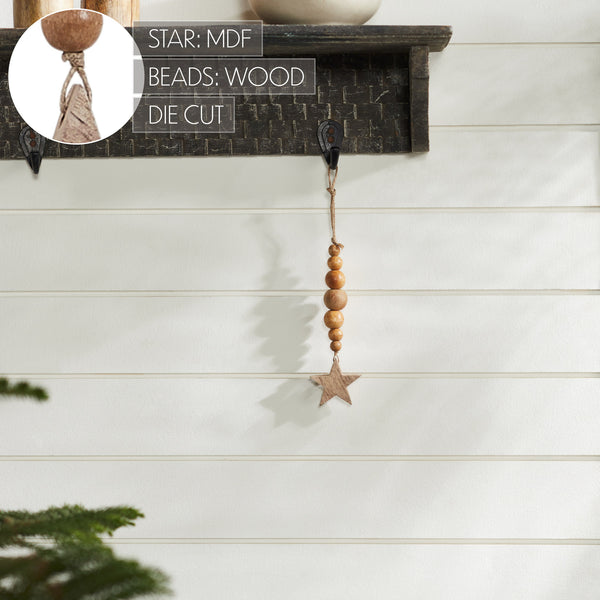 Natural Beads & Star Ornament 6x2