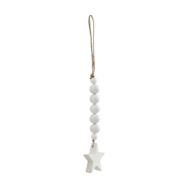 White Beads & Star Ornament 6x2