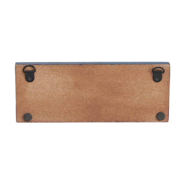 AMERICA Home Of The Free And The Brave w/ White Stars On Blue Stripe MDF Sign 3.5x9