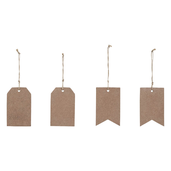 My Country USA RWB MDF Ornament w/ Twine Set of 4 4x2.5x0.25