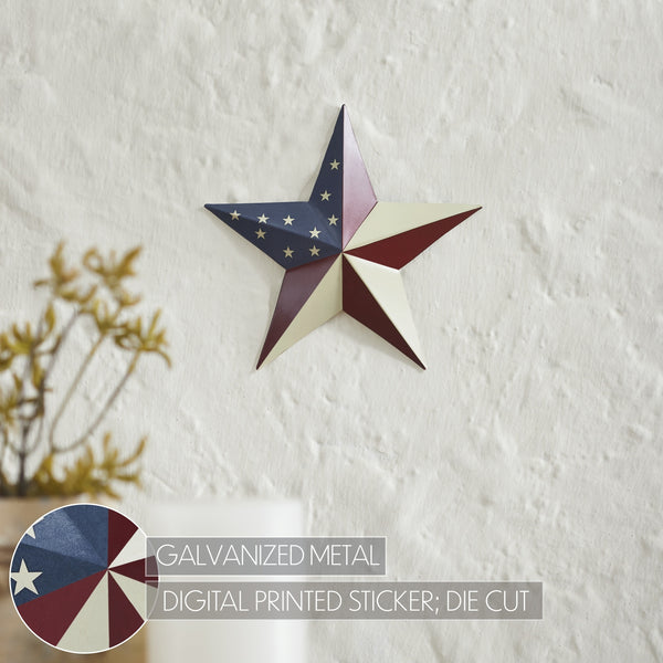 Painted Metal American Flag Theme Star 12x12