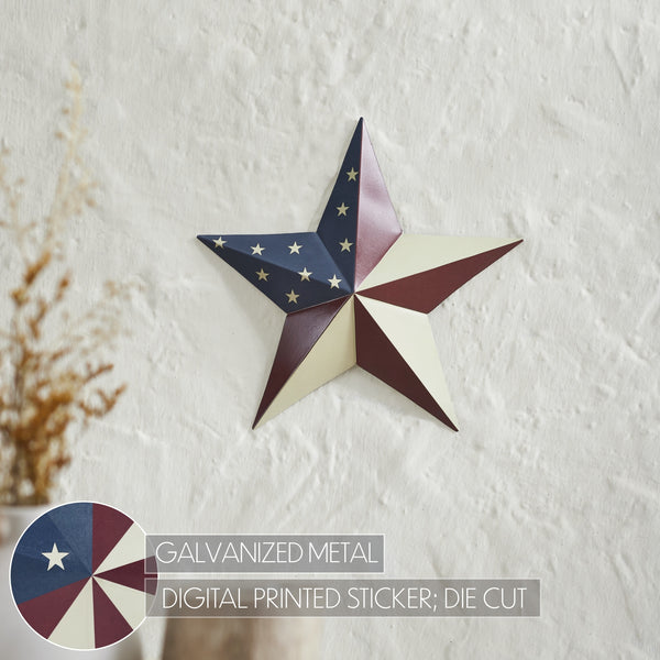 Painted Metal American Flag Theme Star 8x8