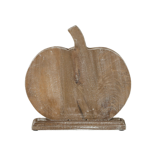 Harvest Vine Carved Wooden Pumpkin Rustic Natural Fall Tabletop Decor 12x11x2 Autumn Accent