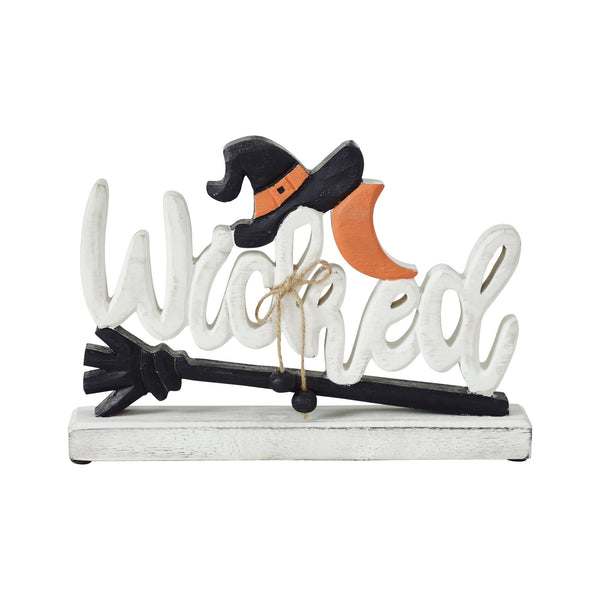 Wicked Witch Wooden Tabletop Decor Sign Spooky Halloween Home Accent 8x11.5x2