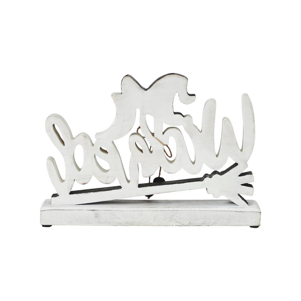 Wicked Witch Wooden Tabletop Decor Sign Spooky Halloween Home Accent 8x11.5x2