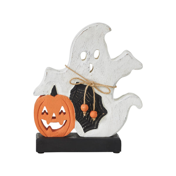 Halloween Spooky Jack O Lantern Wooden Ghost Tabletop Fall Decor