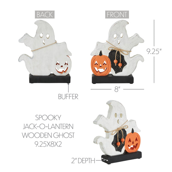 Halloween Spooky Jack O Lantern Wooden Ghost Tabletop Fall Decor