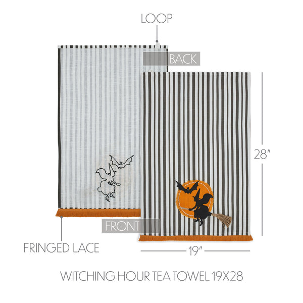 Witching Hour Spooky Halloween Kitchen & Dish Towel, 19x28 Decorative Cotton Towel