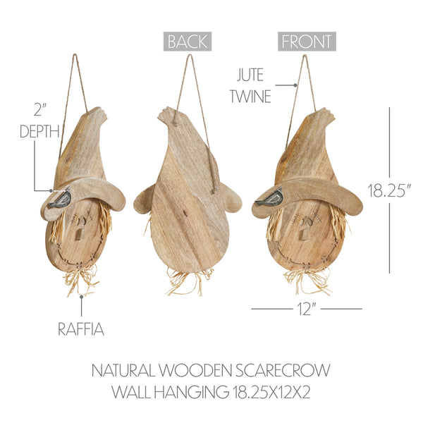 Farmhouse Rustic Wooden Scarecrow Autumn Fall Harvest Wall Art Decor 18.25 x 12 Inch