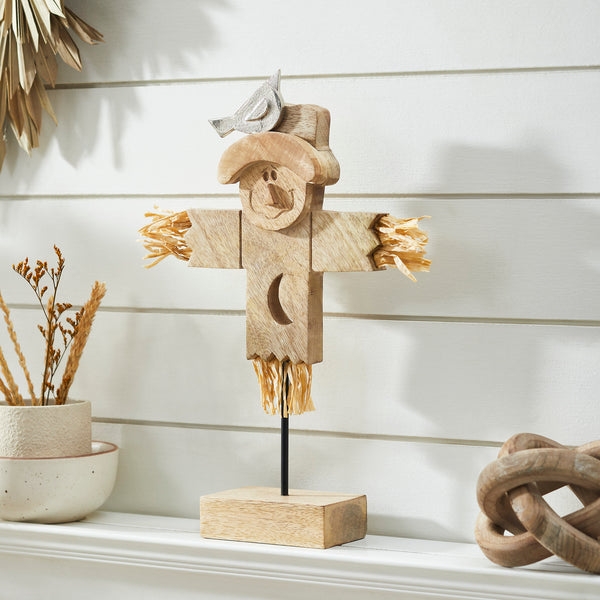 Natural Wooden Scarecrow 16.25x10x3