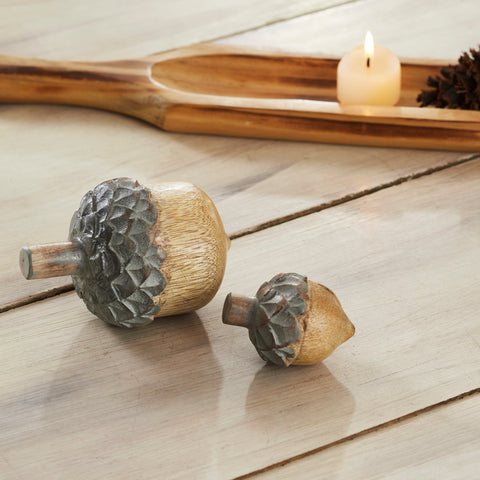 Wooden Acorn Set of 2 - 2.75 and 4.5 inch