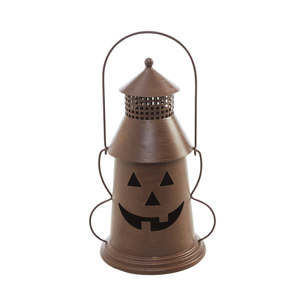 Halloween Spooky Bronze Metal Lantern Tealight Candle Holder Decorative Home Accent 12x8x6