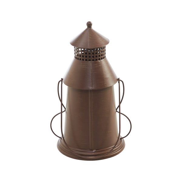 Halloween Spooky Bronze Metal Lantern Tealight Candle Holder Decorative Home Accent 12x8x6