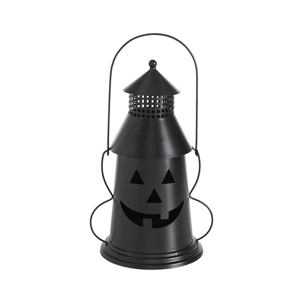 Black Halloween Spooky Decorative Metal Lantern Tealight & Votive Candle Holder Indoor Tabletop Accent Decor 12 Inch Tall