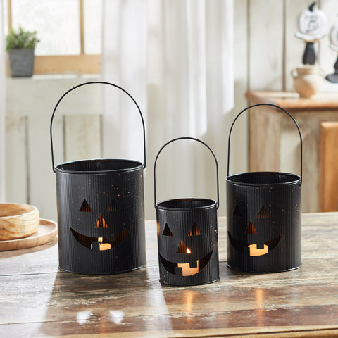 Jack-O-Lantern Bucket Set of 3 - 5/6/7 inch