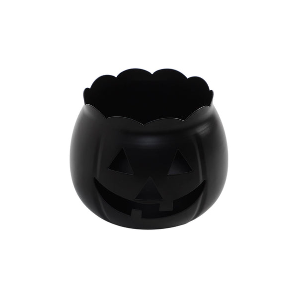 Black Jack O Lantern Halloween Votive Candle Holder, Fall Pumpkin Decor, 4.25x5.25x5.25