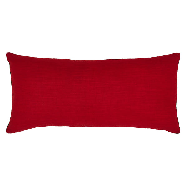 Red and Green Applique Tree Pillow with Embroidery 14x30