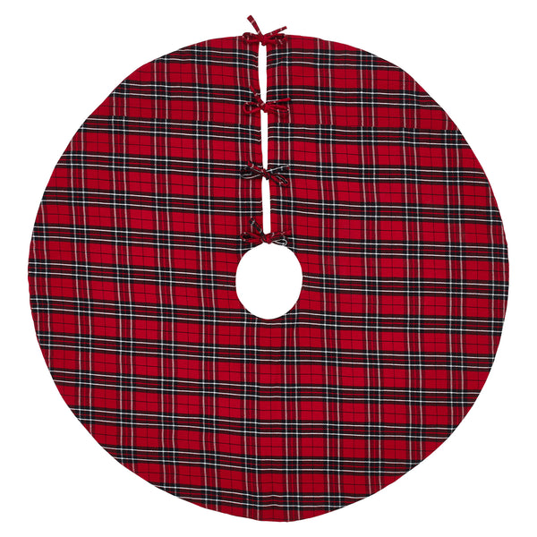 Red and Black Tartan Plaid Tree Skirt 48