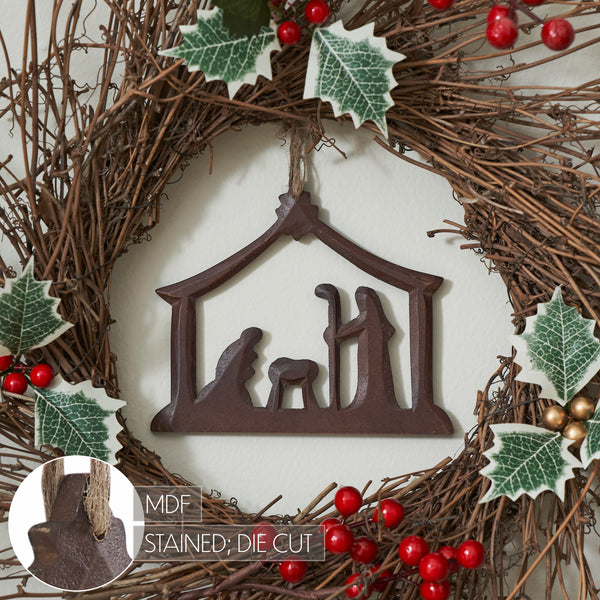Nativity Scene Ornament Dark Finish - 5 inch