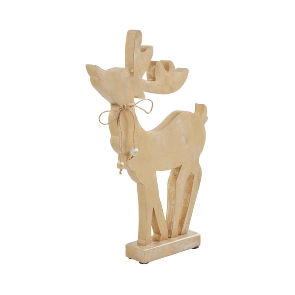 Pretty Prancer Brushed Gold Wooden Deer 11x7x2